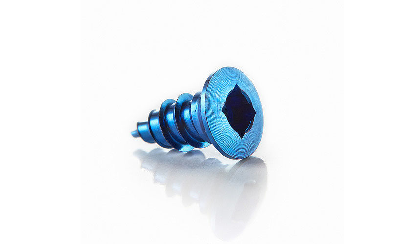 anodized bone screw